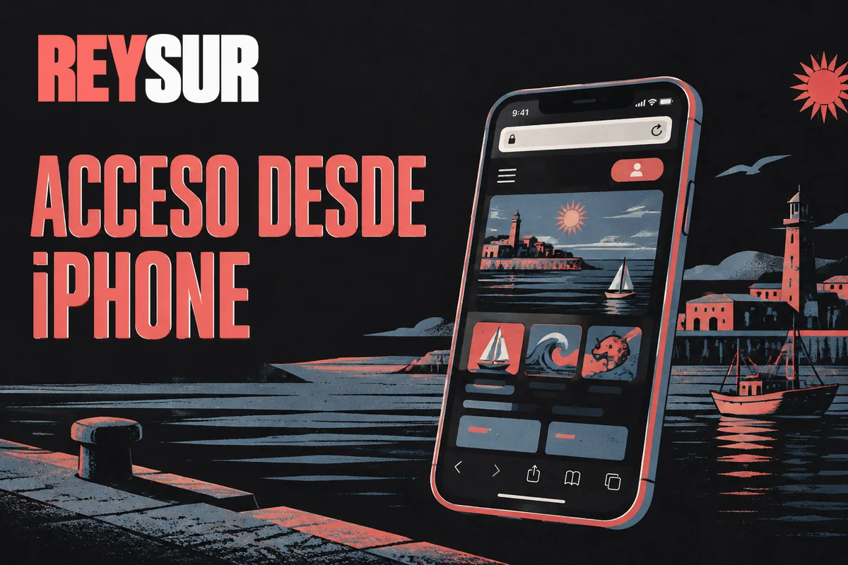 iPhone abierto en el navegador con la página móvil