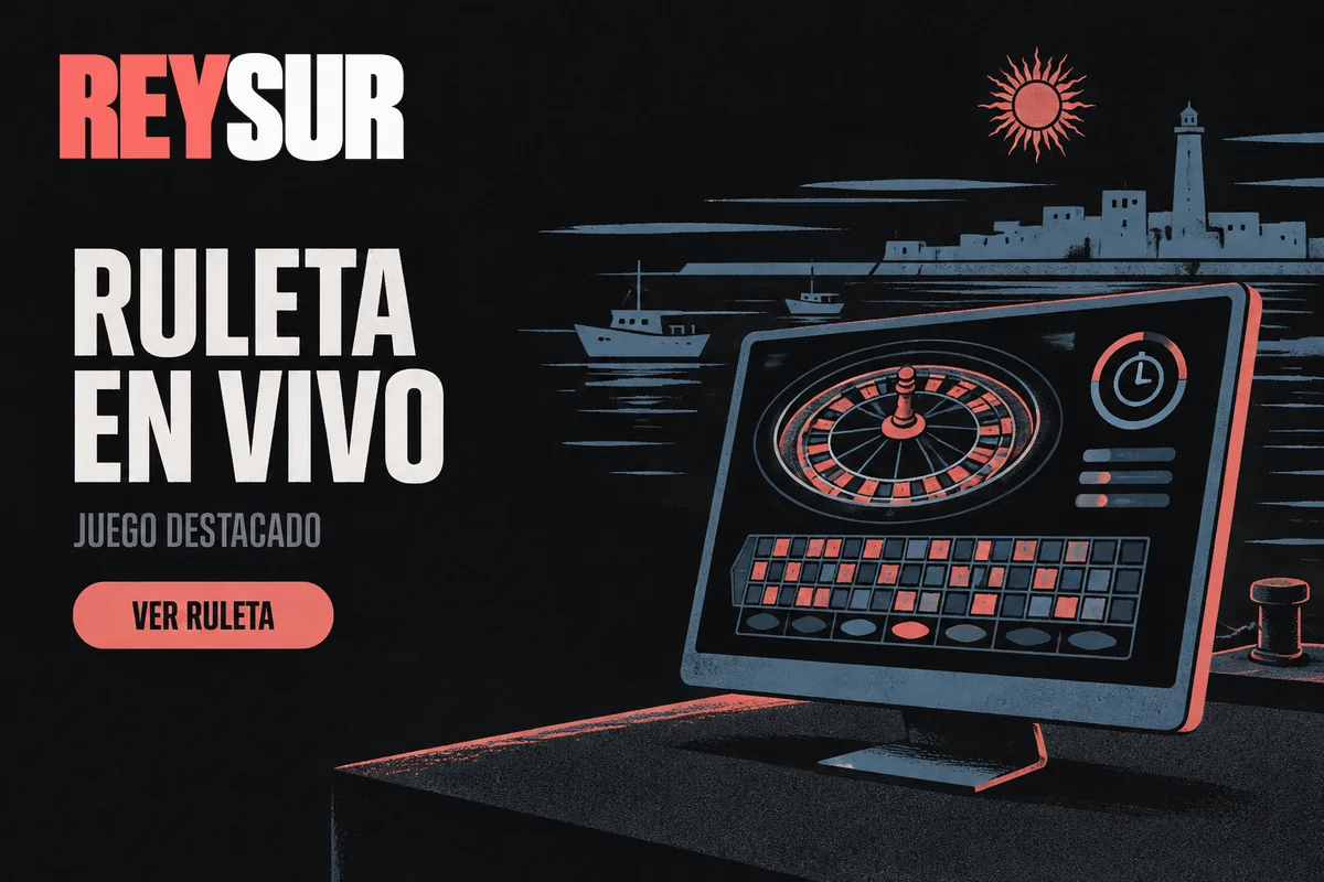 Pantalla con ruleta en vivo y controles de apuesta
