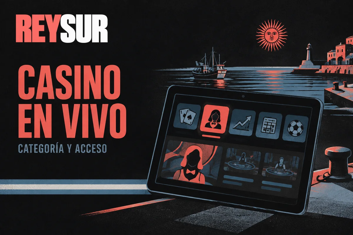 Tablet con categorías de juegos y casino en vivo