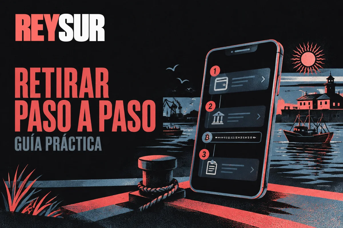 Celular con pasos para elegir y confirmar un retiro