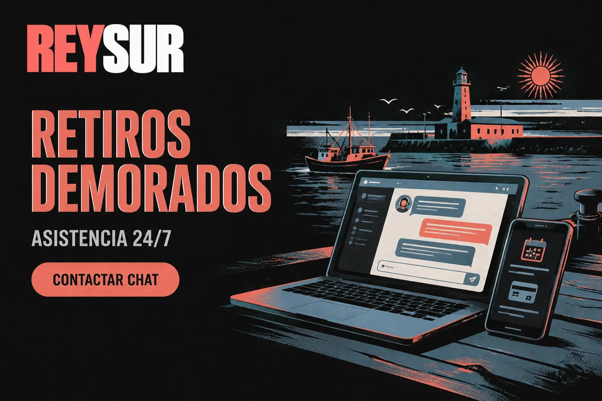 Chat de soporte abierto junto a datos de retiro