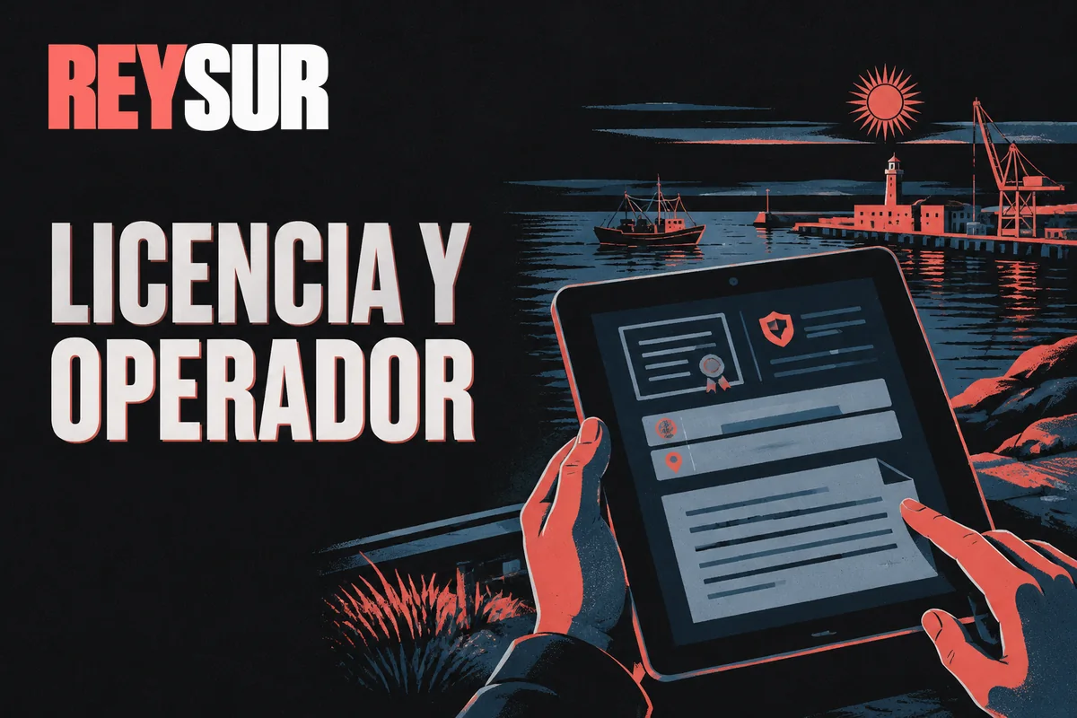 Tablet con licencia, operador y términos de la plataforma